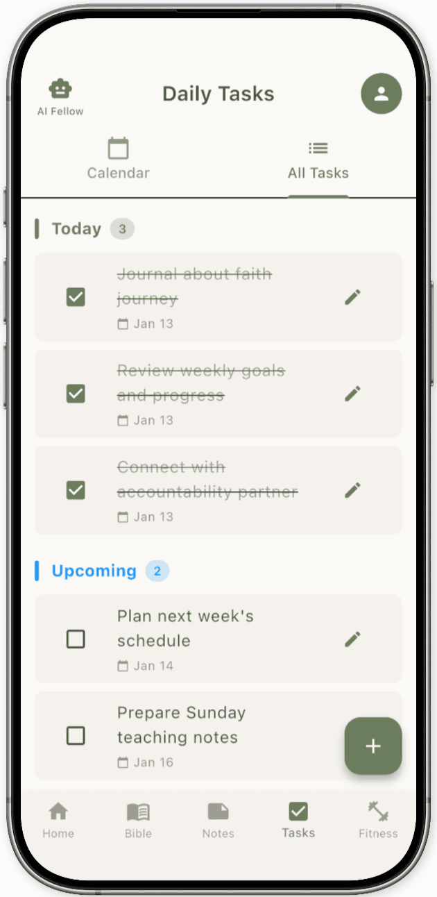 Daily Task Management Screenshot