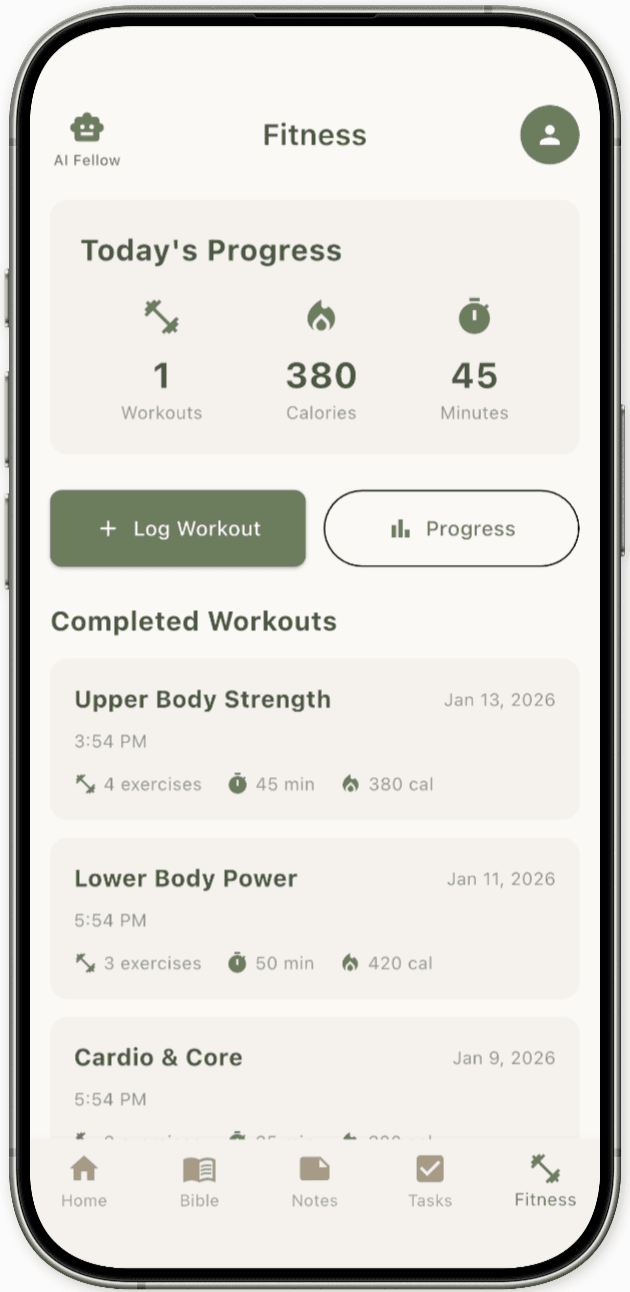 Workout Planning Screenshot